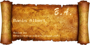 Banis Albert névjegykártya